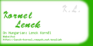 kornel lenck business card